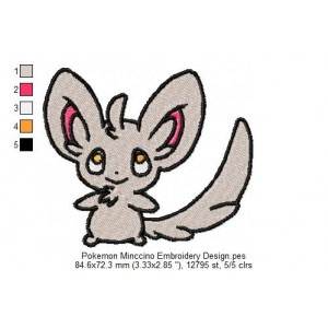 Pokemon Minccino Embroidery Design